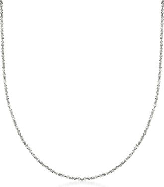 Ross-Simons Italian 1mm 14kt White Gold Crisscross Chain Necklace