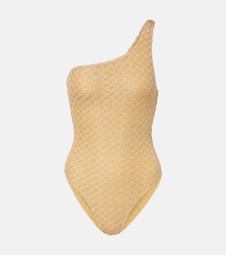 Missoni One-shoulder lame swimsuit
