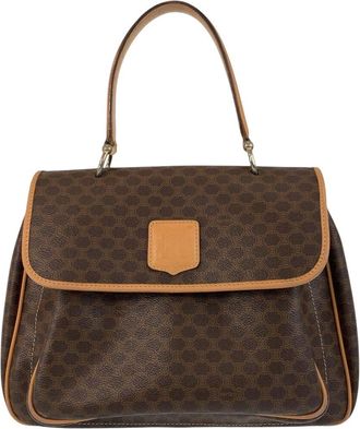 Celine Celine Brown Coated/Waterproof Canvas Macadam Handbag (Authentic Pre-Loved)