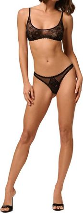 Kiki De Montparnasse DAHLIA LACE SOFT BRA in Black at Nordstrom, Size X-Large