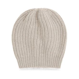 Brunello Cucinelli M32373999C9731 Beanie - unisex - Accessoires - Beige - Maat: S Zijde