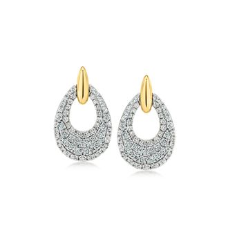 Ross-Simons Lab-Grown Diamond Oval Drop Earrings in 18kt Gold Over Sterling