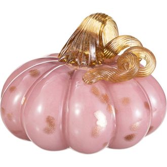 Glitzhome Fall Multi Striped Glass Short Pumpkins in Pink at Nordstrom, Size Medium