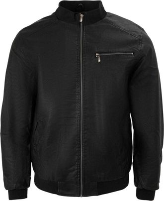Firetrap Bomberjack voor heren met gewassen look (Zwart)