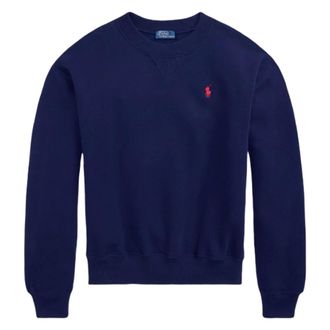 Polo Ralph Lauren Crew Neck Sweatshirt - Dames - Sweatshirts - Blauw - M - Katoen - Hoodies & sweatvesten