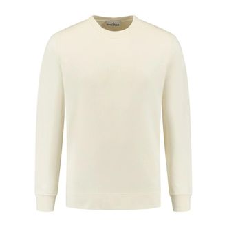Stone Island Sweatshirt met geborduurd logo - Heren - Sweatshirts & Hoodies - Wit - Maat: L Katoen