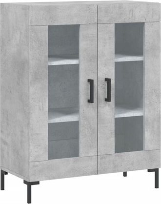 vidaXL Sideboard Concrete Grey 69.5x34x90 cm Engineered Wood Vidaxl