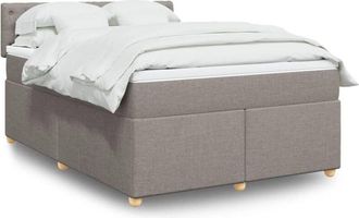vidaXL Vidaxl - Cama Box Spring Con Colch&oacute;n Tela Gris Taupe 140x200 Cm