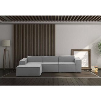 Dmora Sof&aacute; Fijo Dflori, Sof&aacute; Modular 3 Plazas Pen&iacute;nsula Izquierda, 100% Made In Italy, Sof&aacute; Moderno En Tela, Cm 300x170h70, Gris - Dmora