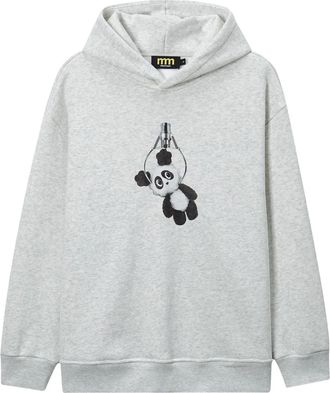 Mini Cream Panda trui met capuchon - Grijs