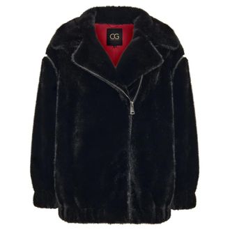 Cesare Gaspari Jassen, Dames, Zwart, XL, Polyester, Korte Faux Fur Jas Marilyn