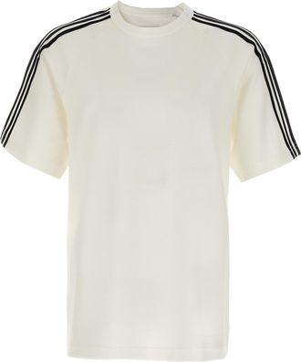 Yohji Yamamoto Y-3 Short Sleeve Tee 3-Stripes T Shirt Bianco/Nero-Donna