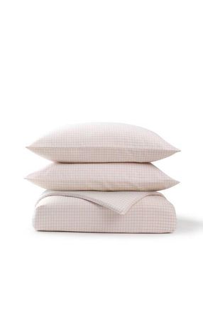 Christy Gingham Yarn Dye Airy Cotton Duvet Cover Sets in Pink at Nordstrom, Size Queen