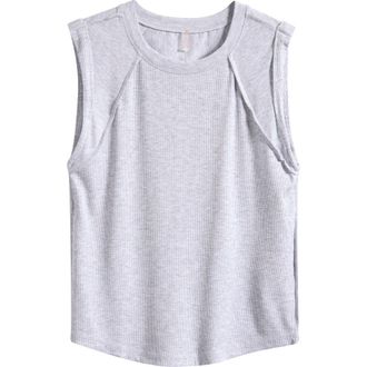 Free People Love My Twist Muscle Tee in White Heather Grey at Nordstrom, Size X-Small