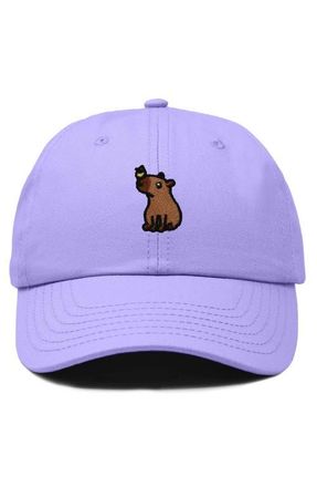 Dalix Capybara Embroidered Everyday Hat in Lavender at Nordstrom
