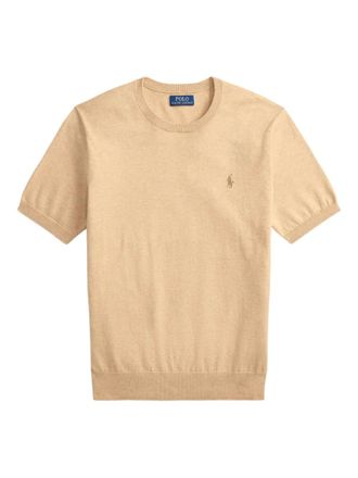 Polo Ralph Lauren embroidered crew-neck short-sleeve T-shirt - men - Cotton - L - Neutrals