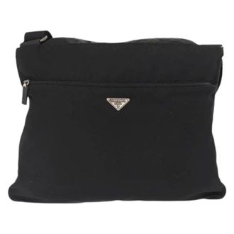 Prada Pre-owned Cross Body Bags, unisex, Black, Size: ONE SIZE Pre-owned Front Pocket Messenger Bag