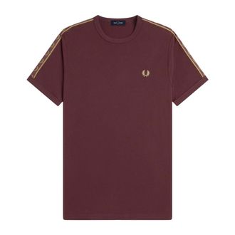 Fred Perry T-Shirts, male, Red, Size: 2XL Contrast Tape Ringer T-Shirt