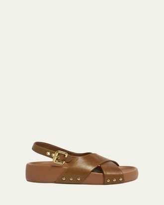 Chloé Mae Paddington Leather Crisscross Sandals