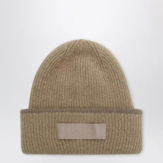 Jacquemus Beige Gros Grain beanie in alpaca blend
