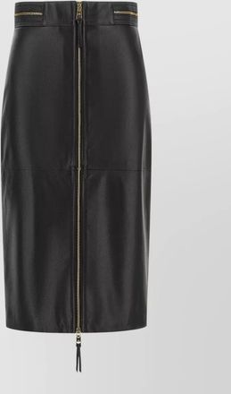 Elisabetta Franchi leather high-rise midi pencil skirt