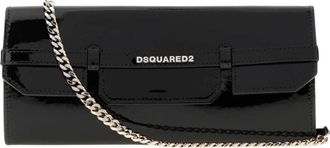 Dsquared2 Leren Crossbody Tas - Dames - Clutches - Zwart - ONE Size - Leer - Tassen