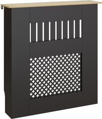 OEM Cubre Radiadores 78x19x81 Cm Cubierta Para Radiador Dise&ntilde;o Moderno De Listones Y Nido De Abeja Negro