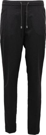 Fabiana Filippi Gem&ecirc;leerd Grijze Broek - Dames - Sweatpants - Zwart - M - Leer - Broeken