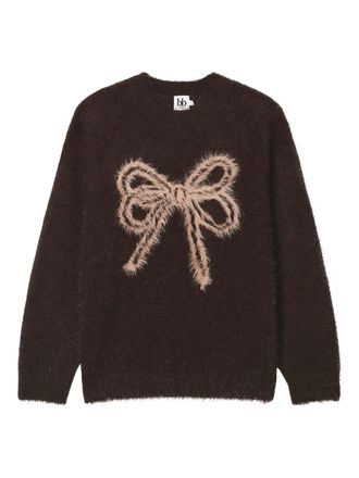 B+ab bow crew-neck sweater - Brown
