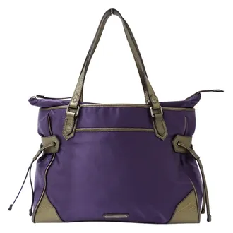 Burberry Bronze Purple Nylon Handbag Pouch Tote Bag (Pre-Owned)