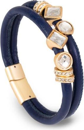 Saachi Glam Accent Faux Leather Bracelet in Navy at Nordstrom Rack