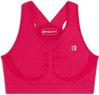 Freddy Top sportivo seamless ice wash con spalline incrociate