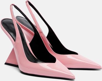 The Attico Cheope patent leather slingback wedges