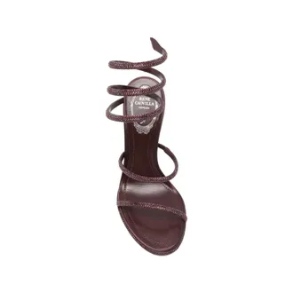 Rene Caovilla Crystal-Embellished Heel Sandal - Brown