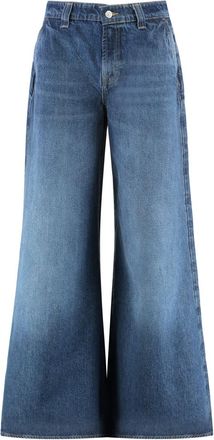 7 For All Mankind Blue Flared High Rise Jeans