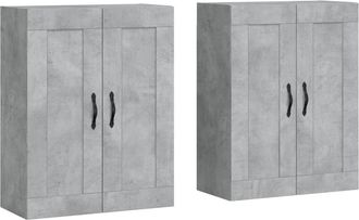 vidaXL Vidaxl - Armarios De Pared 2 Uds Madera De Ingenier&iacute;a Gris Hormig&oacute;n