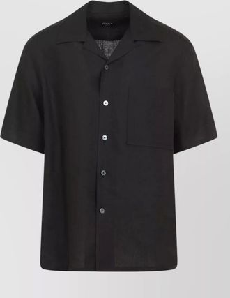 Ermenegildo Zegna oasi linen shirt cuban collar short sleeves