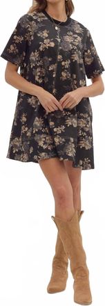 Entro Camila Floral Mini Dress In Dark Floral