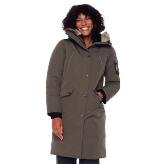 Alpine North LAURENTIAN - Vegan Down Long Parka Winter with Faux Fur Hood in Olive at Nordstrom, Size X-Large