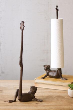 Kalalou Cast Iron Frog Paper Towel Holder