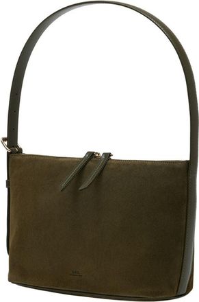 A.P.C. Womens Vera Shoulder Bag Khaki Calfskin