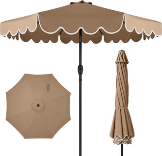 Best Choice Products 9ft Patio Market Umbrella with Scallop Trim, Fade-Resistant, Crank & Tilt, Wind Vent