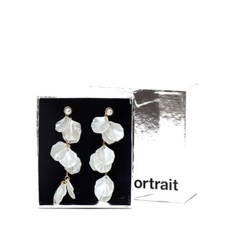 Self Portrait Gold-Plated Brass Pearl Tiered Drop Earrings