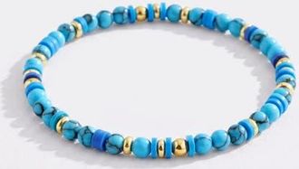 Mint & Lily Stacking Birthstone Beaded Bracelet in December Blue Topaz at Nordstrom, Size 6.5
