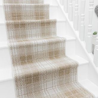 Runrug Stair Runner Carpet - Reversible & Durable, 2mm - Plaid in Brown | Size: 60 cm x 690 cm