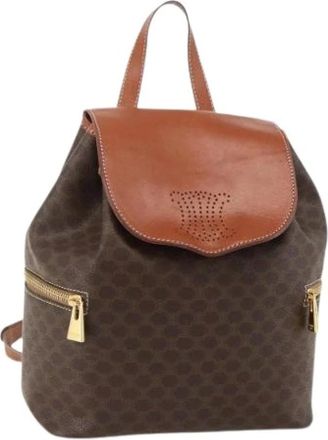 Celine Pre-owned Backpacks, female, Brown, Size: ONE SIZE Pre-owned Vintage Macadam Canvas Backpack
