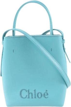 Chlo&eacute; Pre-owned Sense Leather Shoulder Bag - Pre-owned - Mujer - Azul - ONE SIZE