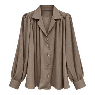 Mars&eacute;m Marsem - Cd043Fw26 Blouse - Dames - Blouses & Shirts - Bruin - Maat: S Satijn