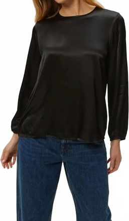 Michael Stars Lali Crew Neck Blouse In Black