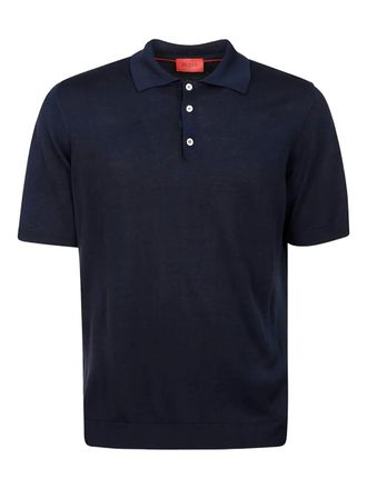 Isaia button-closure polo shirt - men - Silk - M - Blue